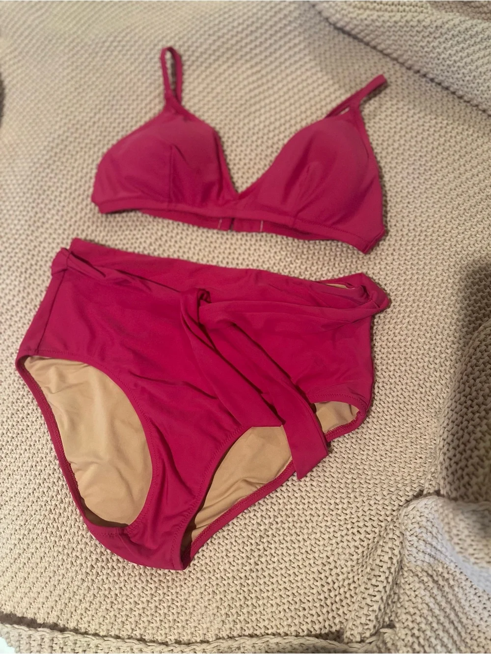 J  crew Bright Pink Two-Piece Bikini Set